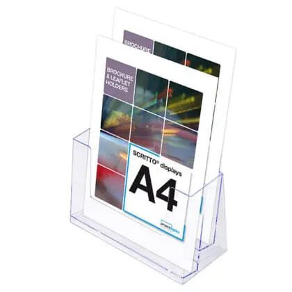 Brochureholder bord 2 rum A4 højformat 2DA4P