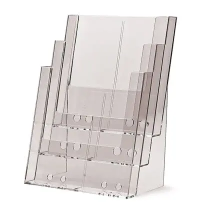 Brochureholder bord 3 rum A4 højformat  3C230