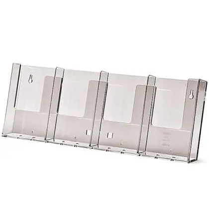 Brochureholder væg/bord 4 rum M65 højformat / 4W104