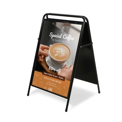 A-Board Elegant 50x70 cm sort lakeret