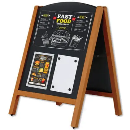 A-Skilt i bøg inkl. magnet kridttavle 59x78cm