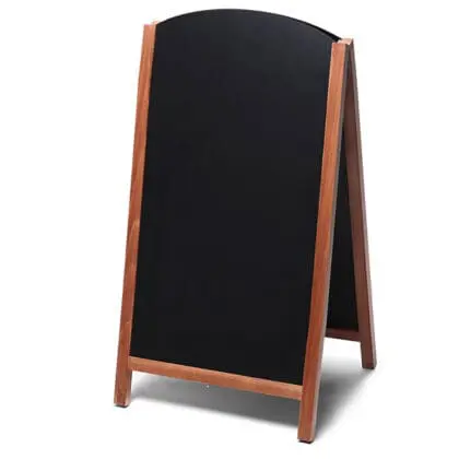 A-Skilt i teaktræ inkl. kridttavle 68x120 cm