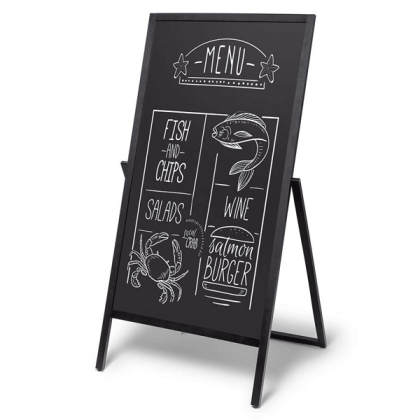 A-Træskilt Flip sort med kridttavle 68x140 cm