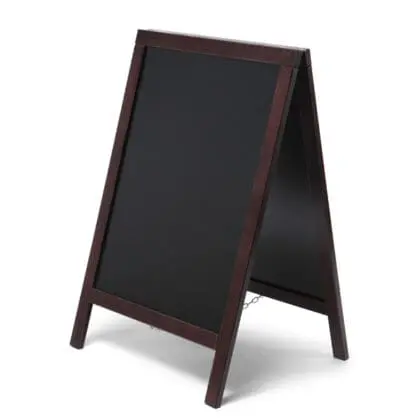 A-Træskilt brunt med kridttavle 55 x 82 cm