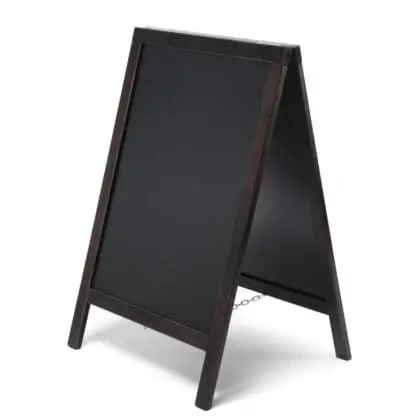 A-Træskilt sort med kridttavle 55x82 cm