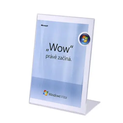 Konceptholder bord A5 højformat L-stand A5H