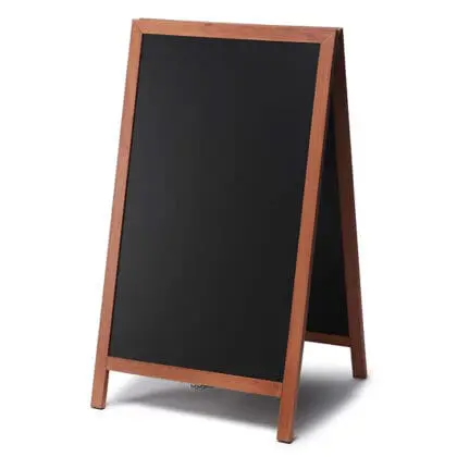 A-Skilt i teaktræ incl. kridttavle 68x115cm