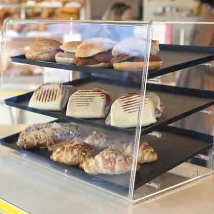 Akryl montre til præsentation af fødevarer