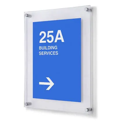 Vægskilt til print imellem 2 akrylplader