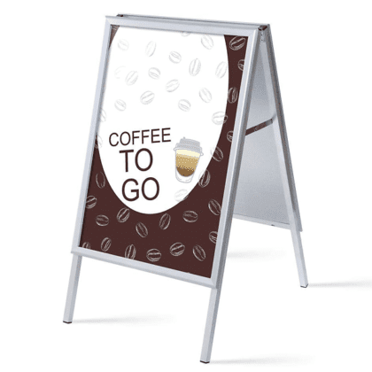 Alu-Line Gadeskilt A1 inkl. plakater COFFEE TO GO