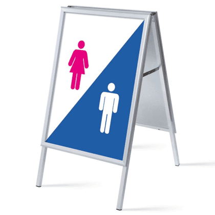 Alu-Line Gadeskilt A1 inkl. plakater damer/herrer