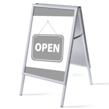 Alu-Line Gadeskilt A1 inkl. plakater OPEN