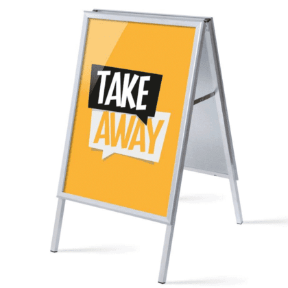 Alu-Line Gadeskilt A1 inkl. plakater TAKE AWAY - Gul