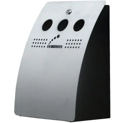 Udendørs askebæger væghængt - wave børstet