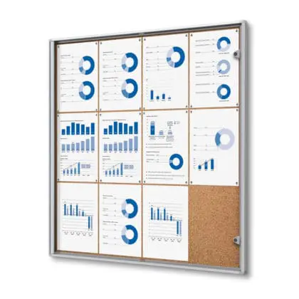 Opslagsskab indendørs korktavle Economy 12xA4