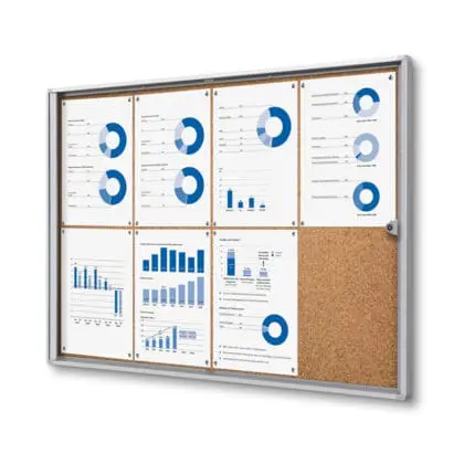 Opslagsskab indendørs korktavle Economy 8xA4