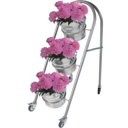 Gulvdisplay - mobilt med 3 blomster spande