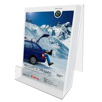 Akrylholder A4 til bøger, brochurer mv.