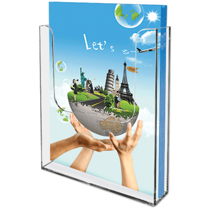 Brochureholder væg 1 rum A4 højformat