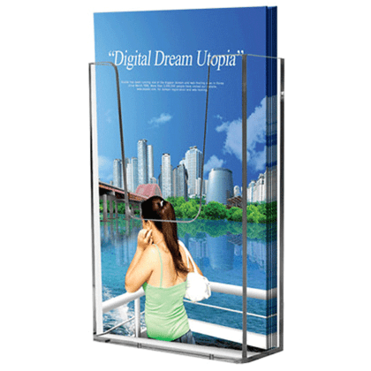 Brochureholder i krystal klar akryl A5 væg