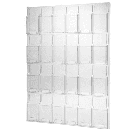 Brochureholder væg 24 rum M65 - klar akryl
