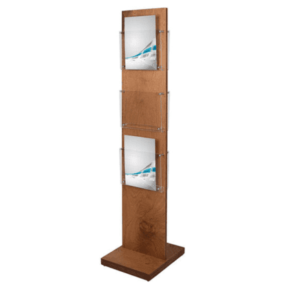 Brochurestander straigt træ med 6 fag til A4