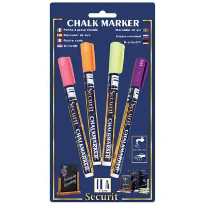 4 pangfarvede kridtmarker penne 2 mm