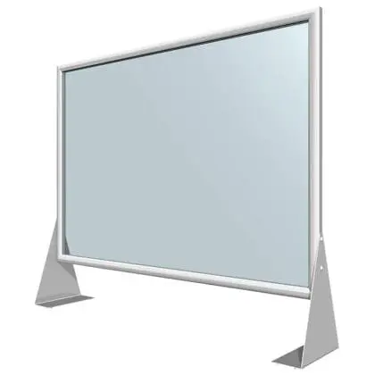 Corona afskærmnings rude med alu-ramme stående 100 x 70 cm