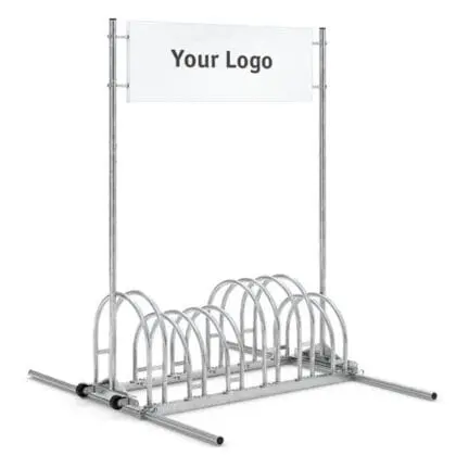 Cykelstativ til 6 cykler inkl. logo-top