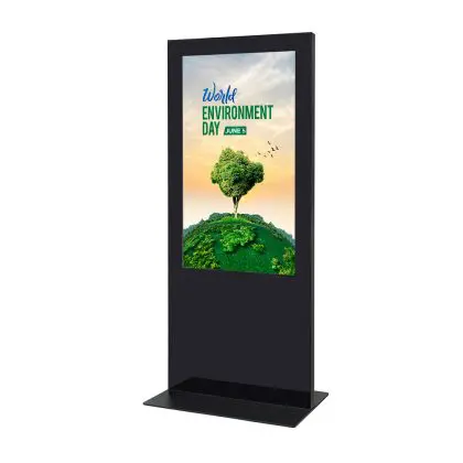 Digital Slim Totem sort med 65" Samsung Screen