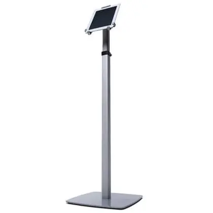 Tabletholder gulv med teleskopstang - sølv - 10"