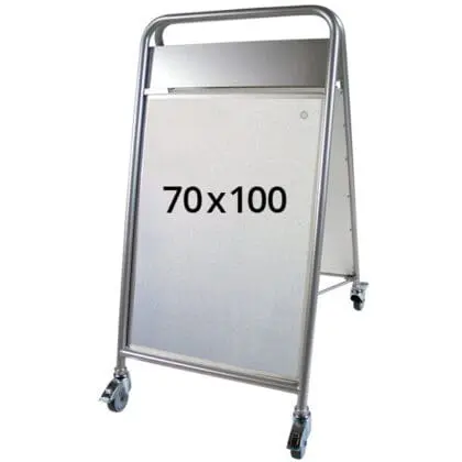 EXPO LUX Gadeskilt  på hjul - 70x100 GRÅ