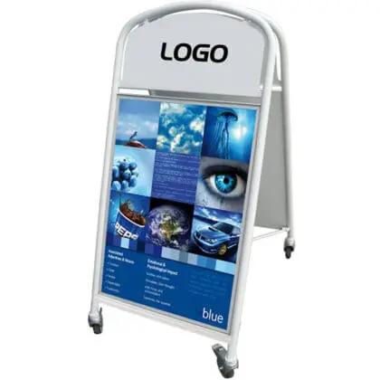 Ellipse Gadeskilt på hjul - A1 HVID