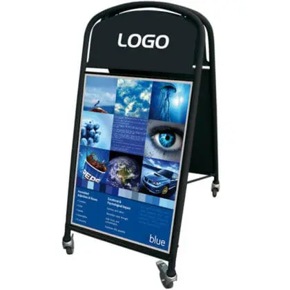 Ellipse Gadeskilt på hjul - A1 SORT