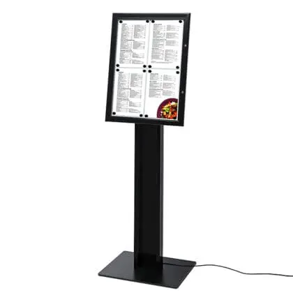 Fritstående menu opslagsskab LED 4xA4