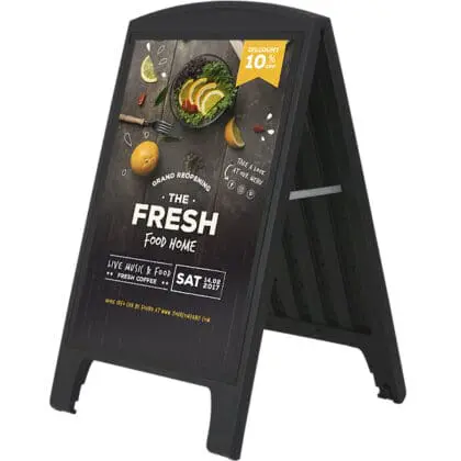 Gadeskilt A1 Easy Pop-Up i robust sort plast