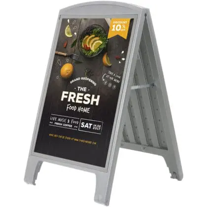 Gadeskilt A1 Easy Pop-Up i robust i grå plast