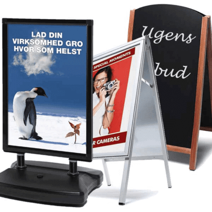 Gadeskilte, Windtalker, A-Skilt i aluminium og træ