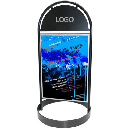 Gotic Gadeskilt 50x70 med rund metalfod