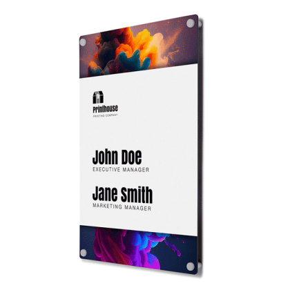 Informationsskilt væg med alu pynteskruer