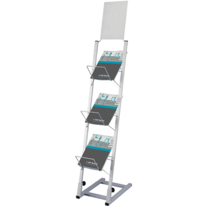 Katalogstander med topskilt og ekstra kapacitet 4xA4