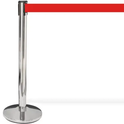 Kø-Leder stolpe sort med rød sele 300 cm