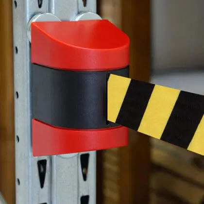 Køleder magnetisk væg sort/rød med 460 cm gul/sort sele