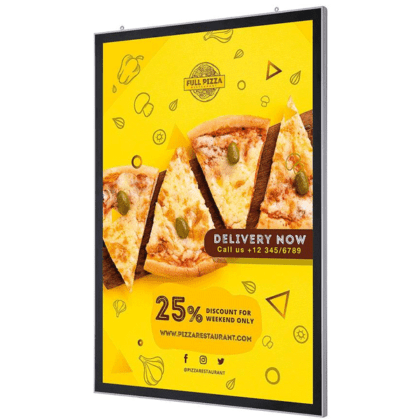 LED Magnet Plakatramme A1 dobbelt lofthængt