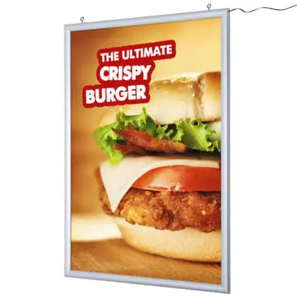 LED Snapramme - Lysramme hængende - 70x100 cm dobbeltsidet