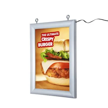 LED Snapramme - Lysramme hængende - A4 dobbeltsidet