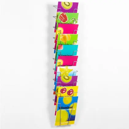 Brochureholder væg 10 rum A4 højformat M-10xA4