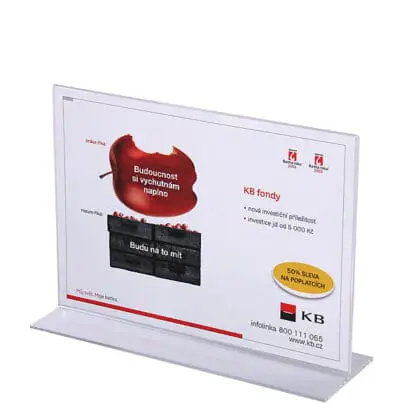 Menukortholder dobbeltsidet akryl bordskilt A5 bredformat