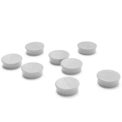 Magneter Ø 2 cm i sæt á 8 stk. Hvid
