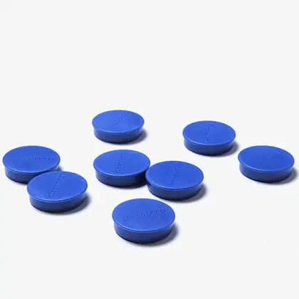 Magneter Ø 3,5 cm i sæt à 8 stk. Blå